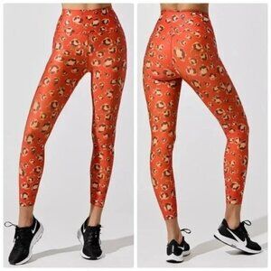 Carbon38 Animal Camo 7/8 Leggings Women’s Size Small Orange High Rise Print